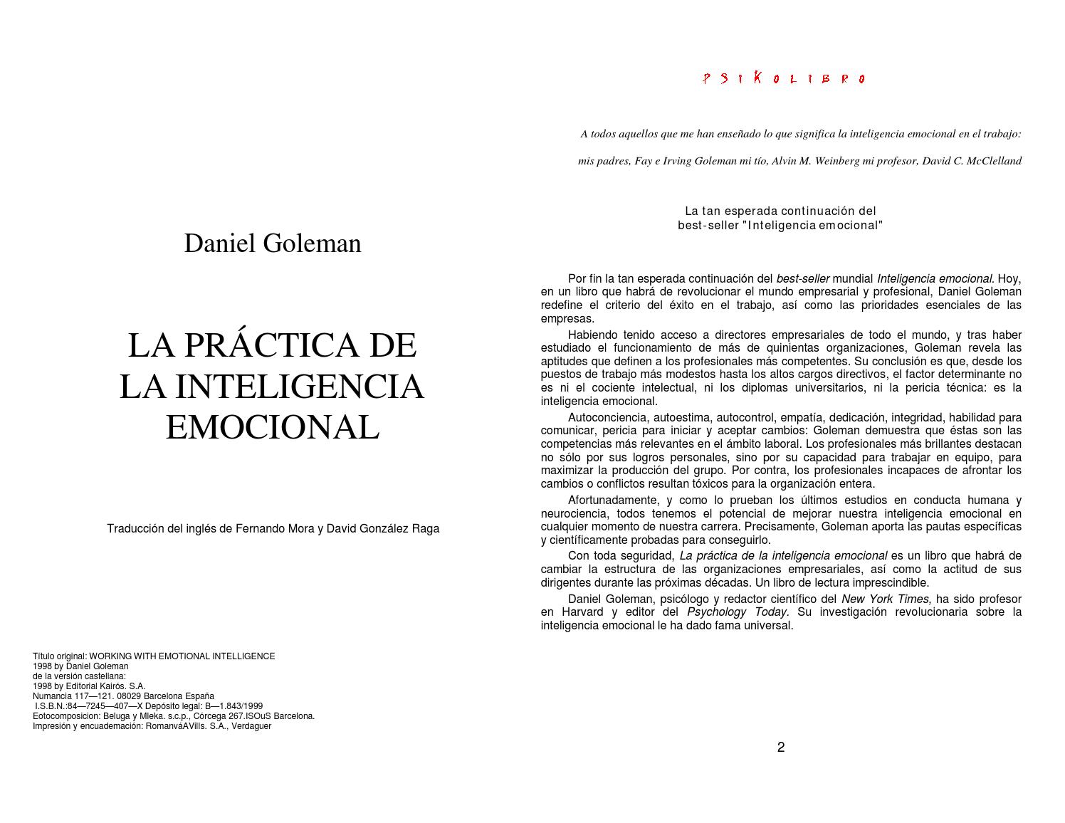 Inteligencia Emocional De Daniel Goleman Resumen lideralavida.com